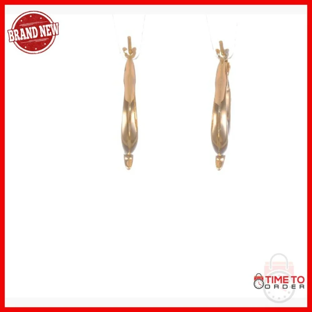 14K Yellow Gold Polished Dolphin Hoop Earrings for Women